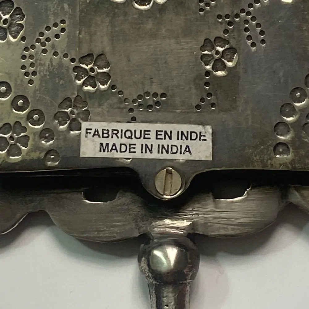 Vintage Style Hand Mirror Skeleton Key Picture Frame Wonderland Made In India - Picture 6 of 12